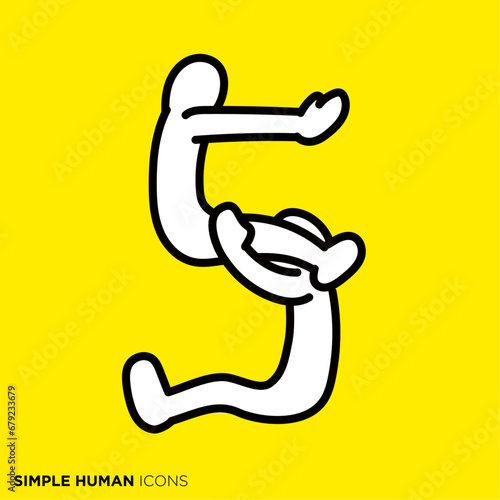  シンプルな人物シリーズの数字の「5」になる人