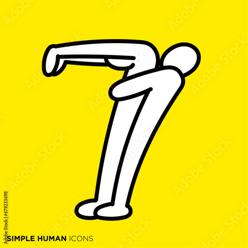  シンプルな人物シリーズの数字の「7」になる人