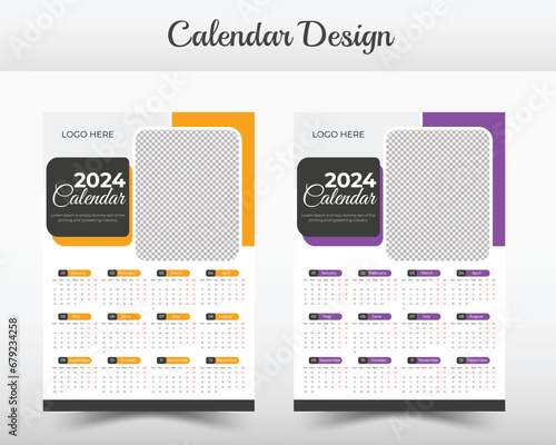 Creative unique wall calendar , Modern customizable calendar, Minimalist modern wall calendar design layout template.