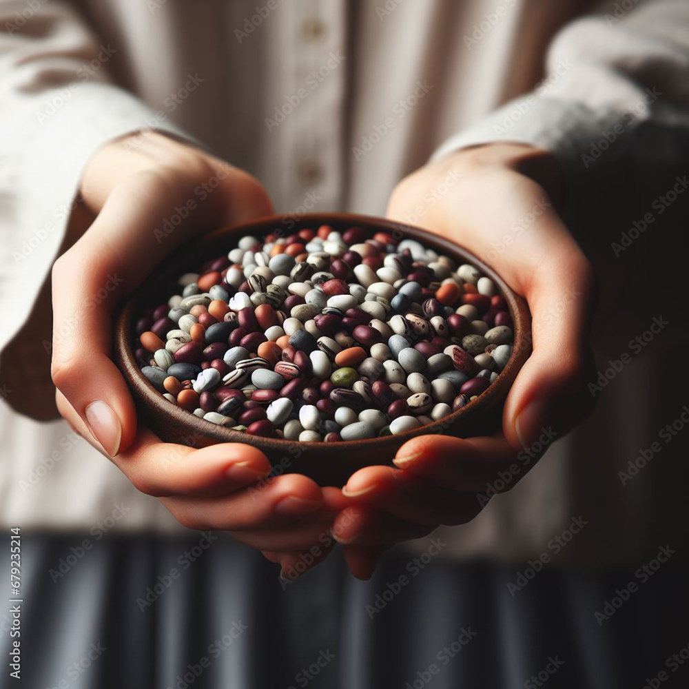 beans in a hand beans in a hand