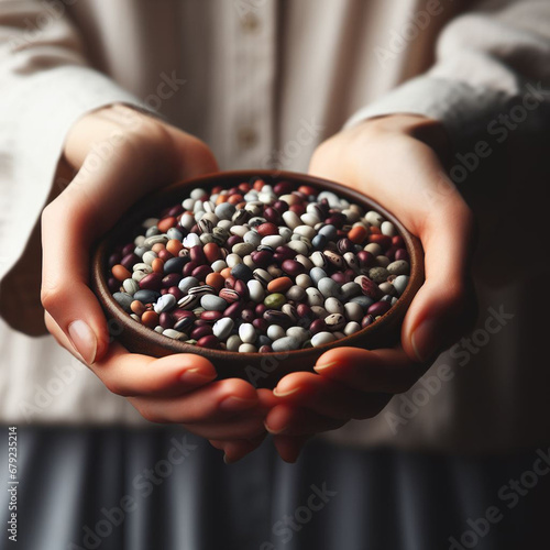 beans in a hand