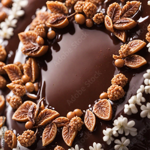 beans and nuts with chocolate