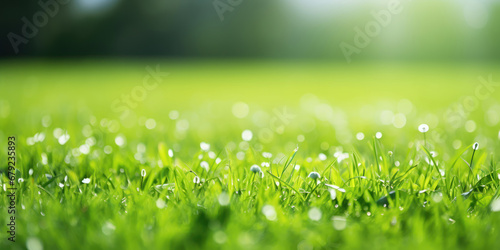 Green field in the sun