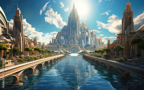 An imposing and highly ornamented fantasy castle.	
