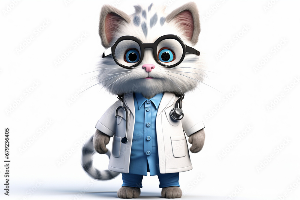 doctor cat cartoon character