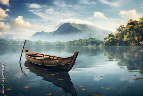 Tranquil Boat on Nature's Canvas