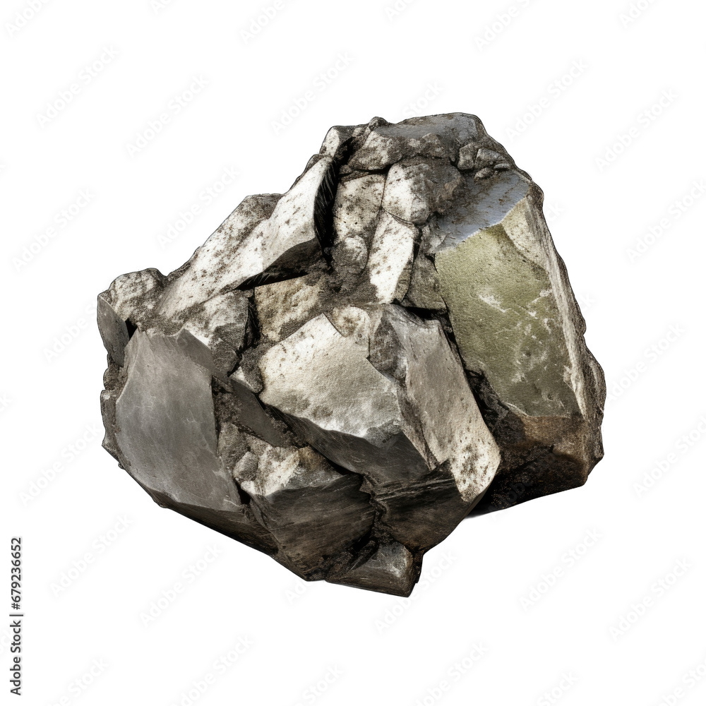 Pyrite rock isolated on transparent background