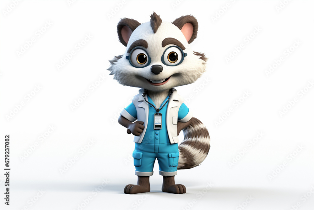 Doctor badger cartoon character