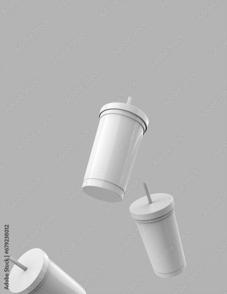 A 3D rendering of a sleek and stylish tumbler with a simple yet tasteful and harmonious background designed for an appealing product mock-up. A 3D rendering of a sleek and stylish tumbler with a simple yet tasteful and harmonious background designed for an appealing product mock-up.