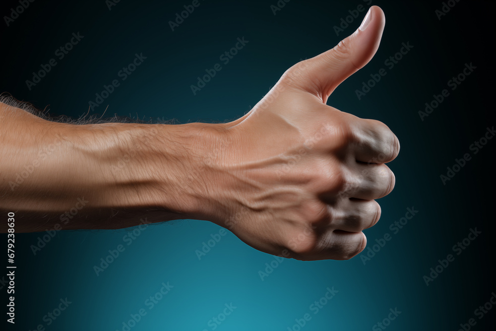 Hand with thumbs up making the okay symbol