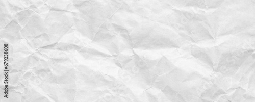 Abstract white crumpled and creased recycle craft paper texture background