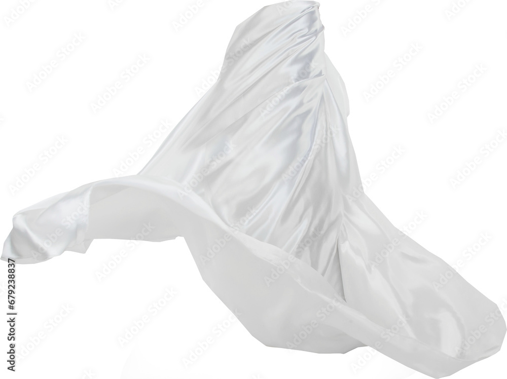 white cotton fabric Isolated In White Transparent Background , White
