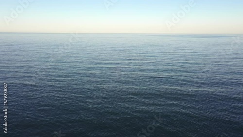 Aerial beautiful sea background and calm blue sea horizon and clear sky seascape. photo