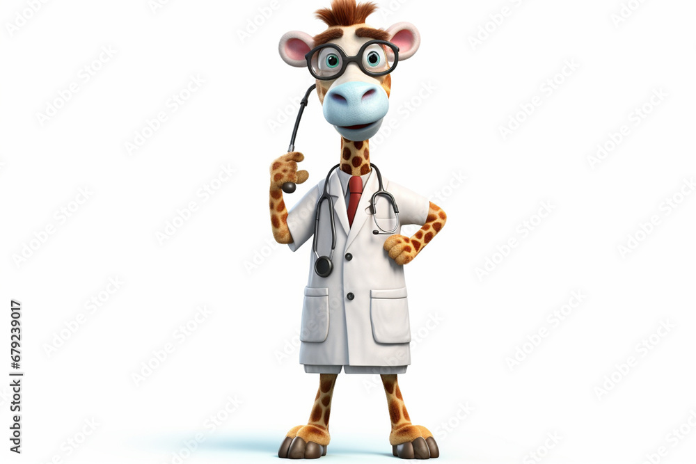 doctor giraffe cartoon character