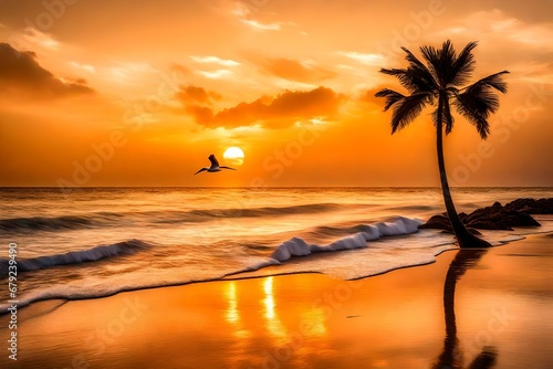 sunset on the beach © Maher