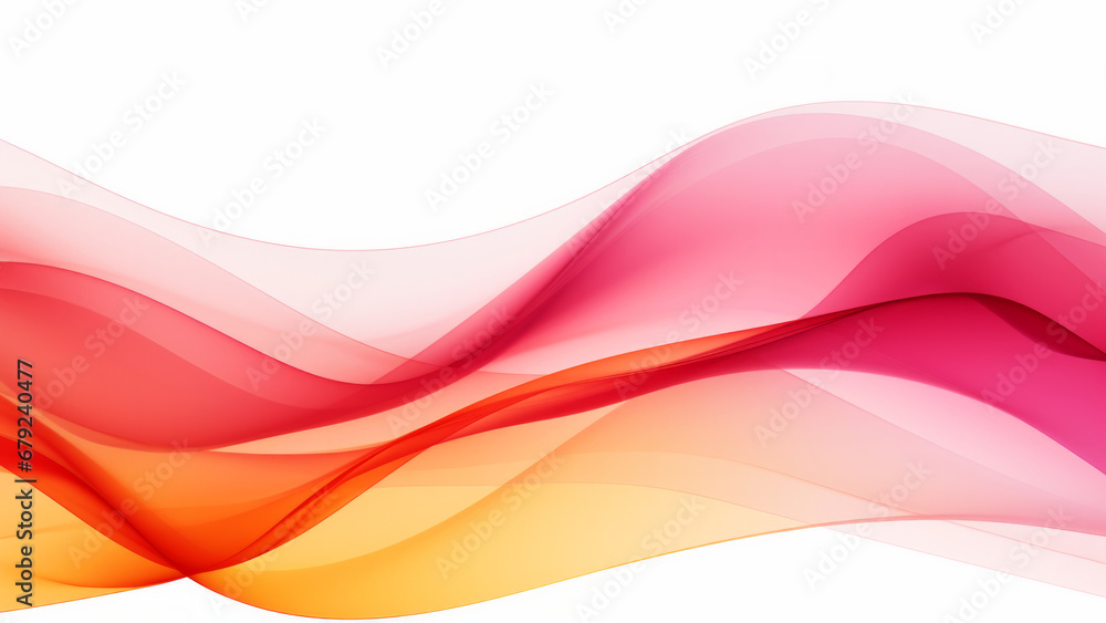 Abstract transparent hot pink orange waves design with smooth curves ...