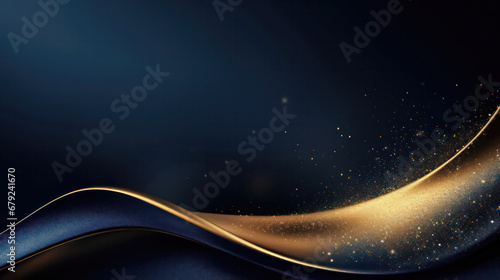 Luxurious Navy Blue and Gold Glam, Elegant Glittering Background for Sophisticated Designs