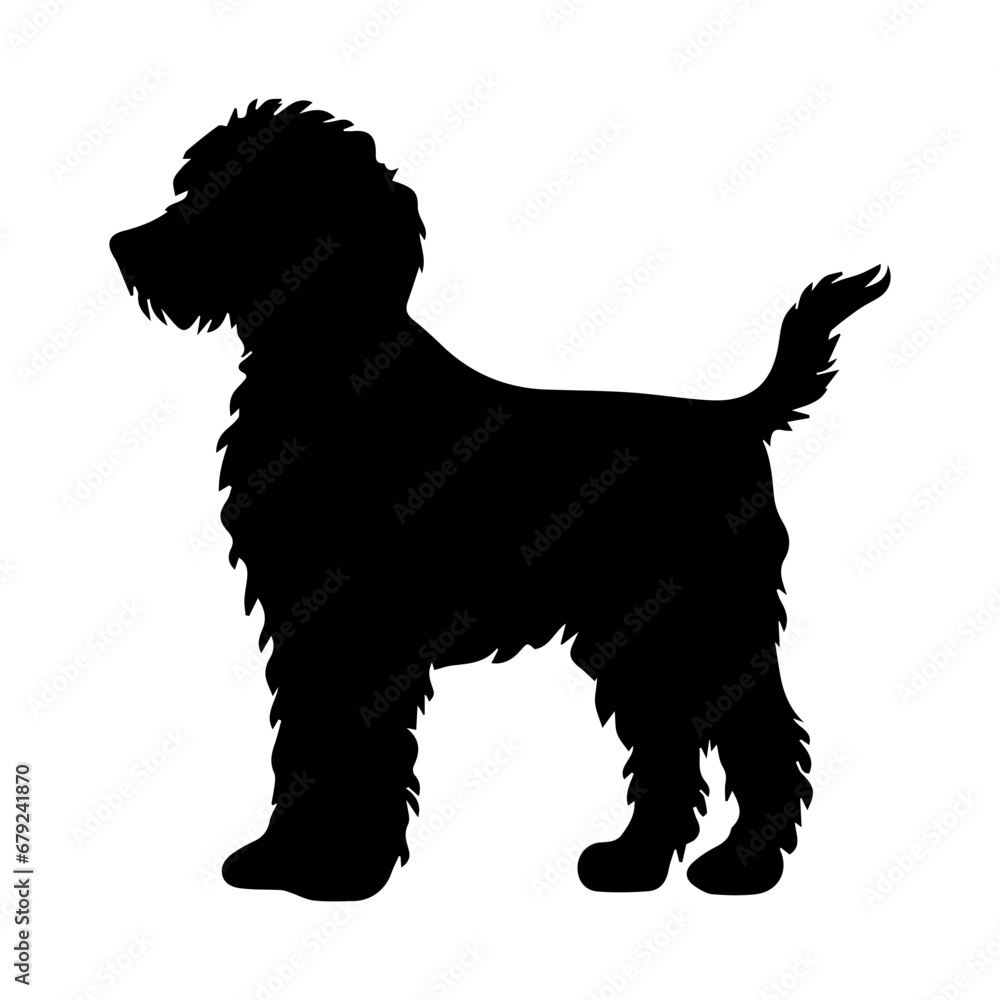 Golden Doodle Dog Vector Silhouette, Generative AI. Golden Doodle Dog Vector Silhouette, Generative AI.