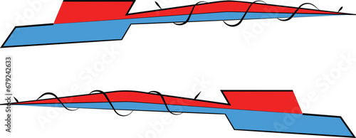 Strong modern style decals. Decals on both sides of the vehicle. Blue and red decals for racing and sports cars.