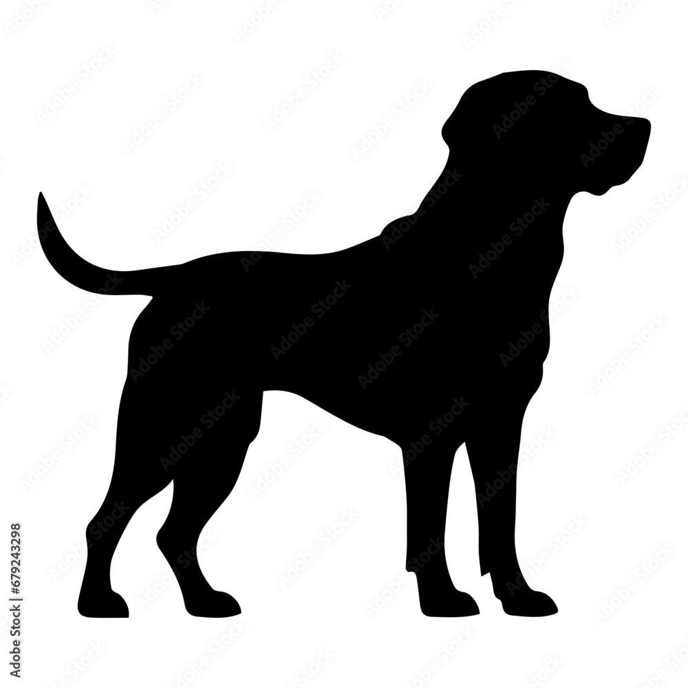 labrador retriever Dog Vector Silhouette, Generative AI.