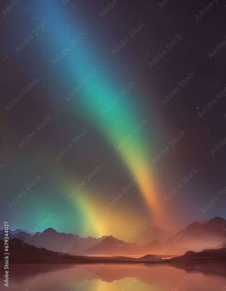 aurora borealis over the mountains