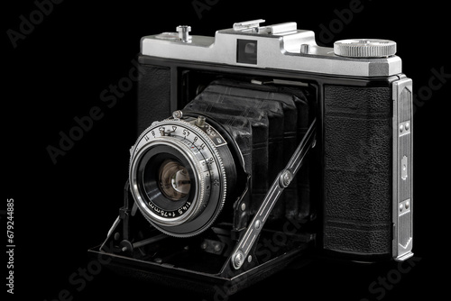 Antiga câmera fotográfica de fole - médio formato photo