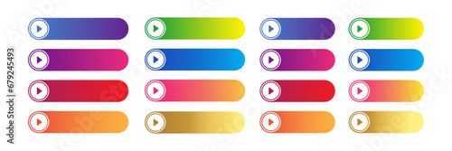 buttons for web design vector with gradient color, buttons set page for next page