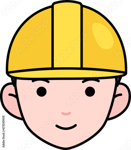 Cute Head Man Engineering Safety Helmet