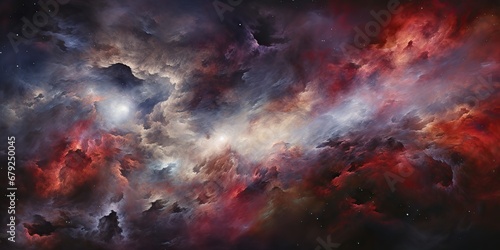 Galaxy space cosmic decorative universe galaxy background in pink dark colors. Can be used for graphic or web design