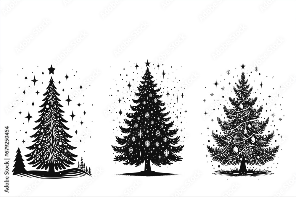 Winter Wonderland: Decorative Christmas Tree Vector
