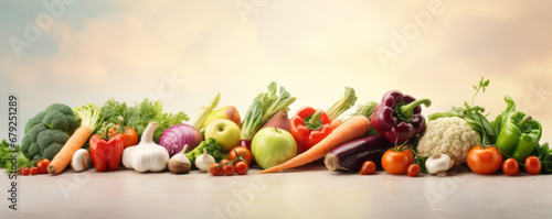 ripe beautiful tasty vegetables on light background banner