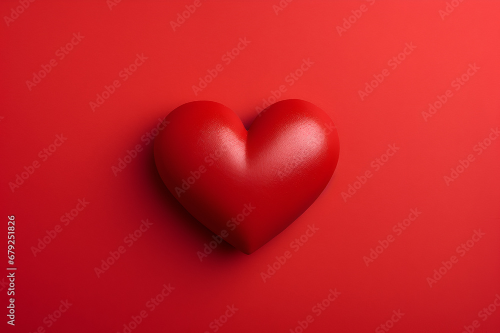 Red heart shape on red background. Happy Valentines Day