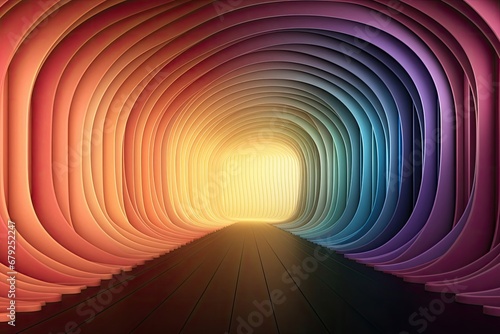 Mesmerizing Tunnel With a Glowing Light at Its End Generative AI