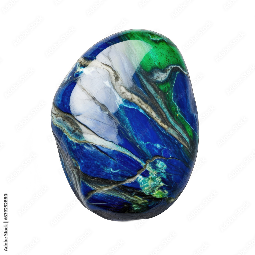 Azurite pebble isolated on transparent background Azurite pebble isolated on transparent background