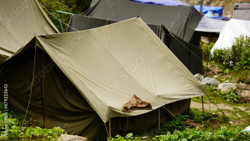 tourist tent in uttrakhand in kedarnath photo