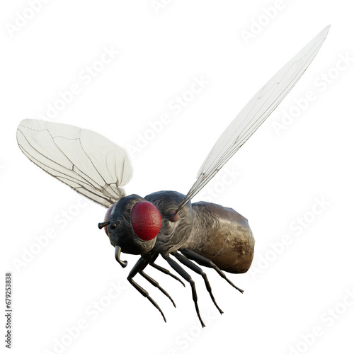 fly on white background photo
