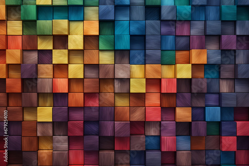 Abstract colorful wavya multicolored background with a variety of different shapes.