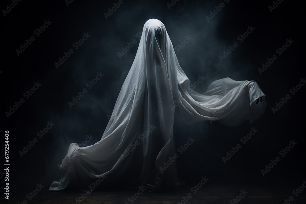 Creepy ghost on black background Creepy ghost on black background