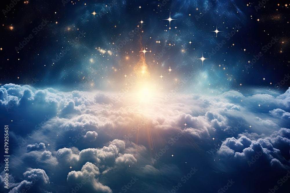 Obraz premium Shining sky with clouds