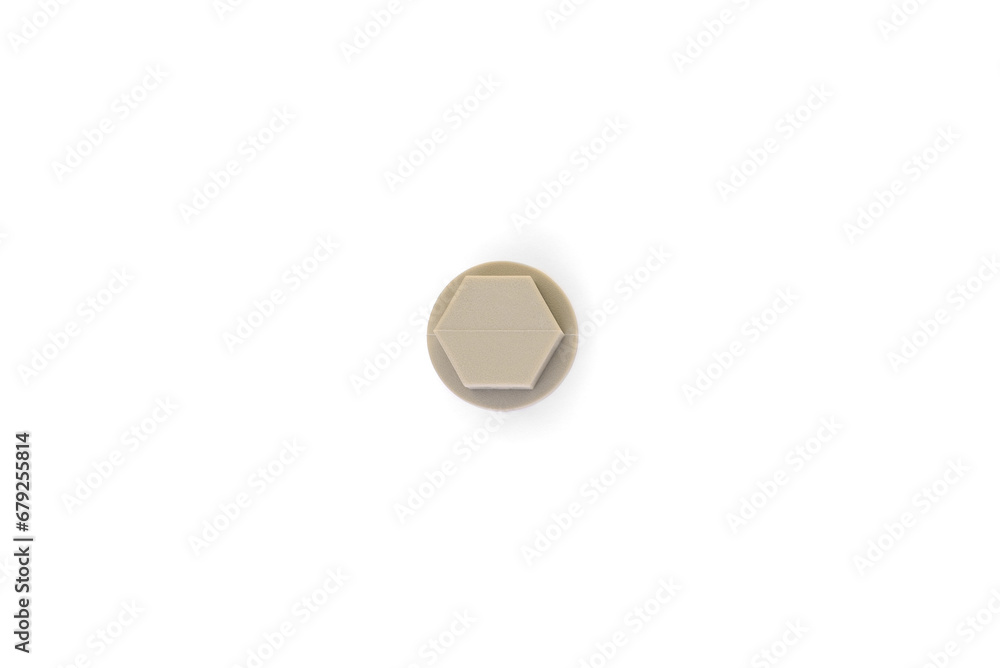 Plug fitting for PVC pipes on white background. Plug fitting for PVC pipes on white background.