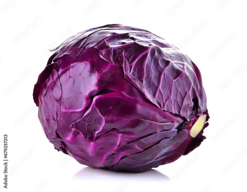 Red cabbage isolated on white background; Cutout Red cabbage isolated on white background; Cutout