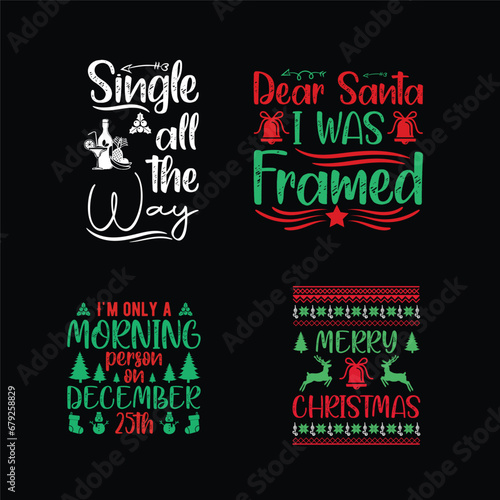 Christmas t-shirt design, Christmas t-shirt, Christmas colorful design, Christmas t-shirt design set