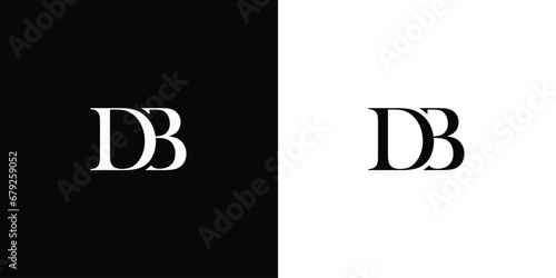 Abstract letter DB or BD logo with classic modern style in black and white color for a personal brand, wedding monogram, etc