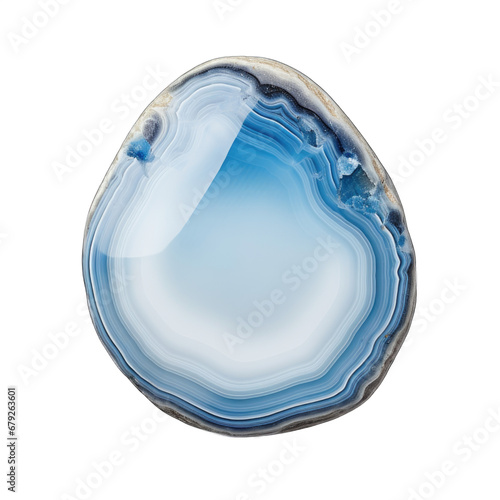 Chalcedony stone isolated on transparent background photo