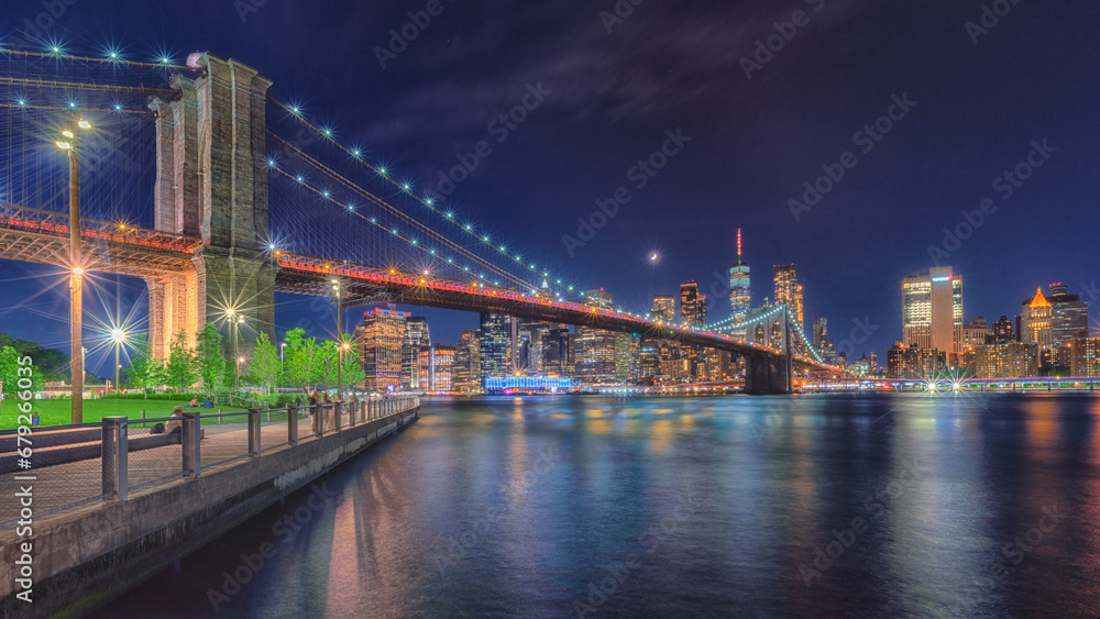 Skyline New York Brooklyn Bridge
