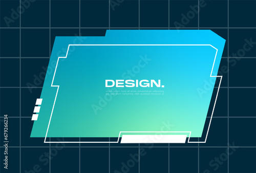 Futuristic pop up interface illustration. Video overlay element.