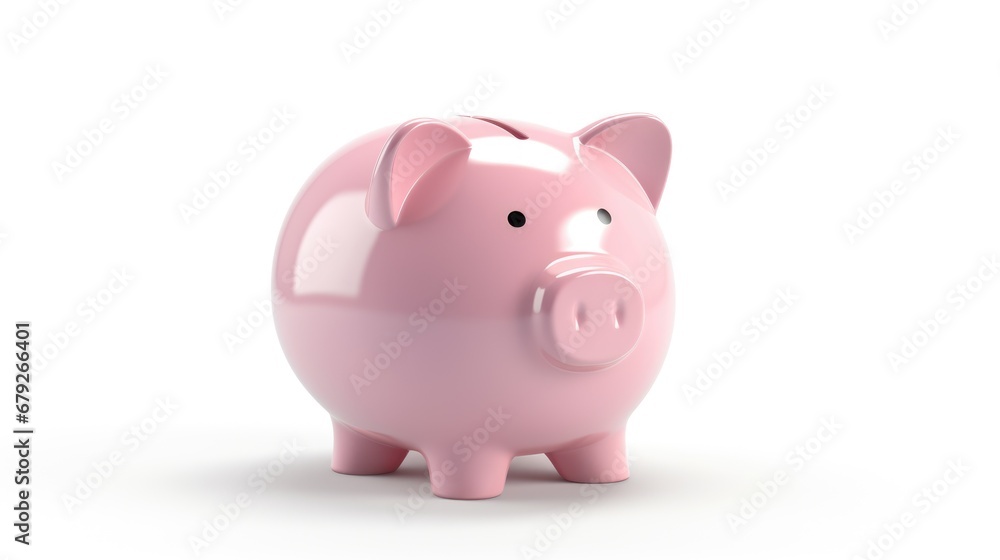 Pink piggy bank isolated on white background. Preserving and saving money concept Pink piggy bank isolated on white background. Preserving and saving money concept