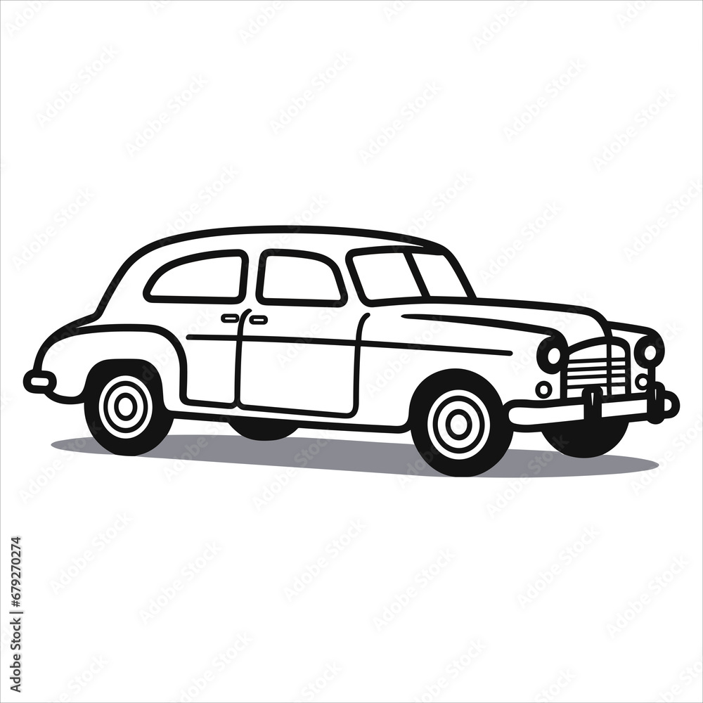 Flat design car  illustration