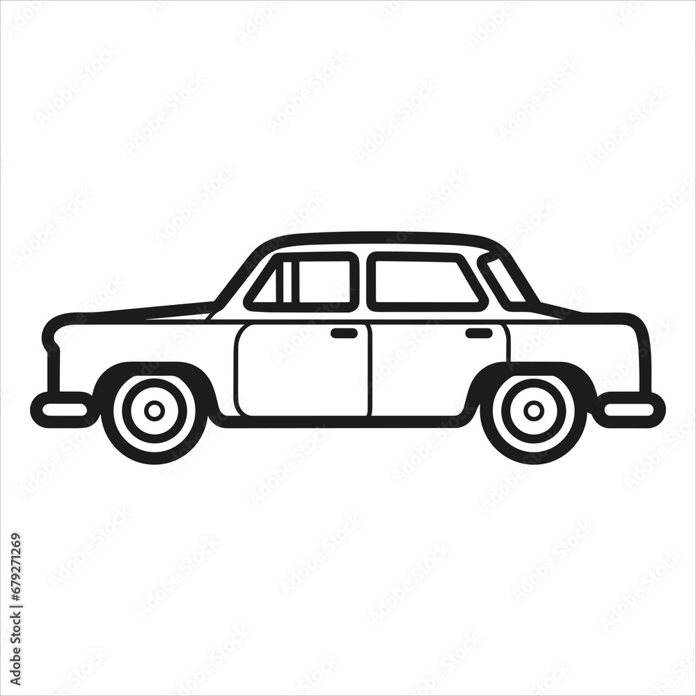 Flat design car  illustration