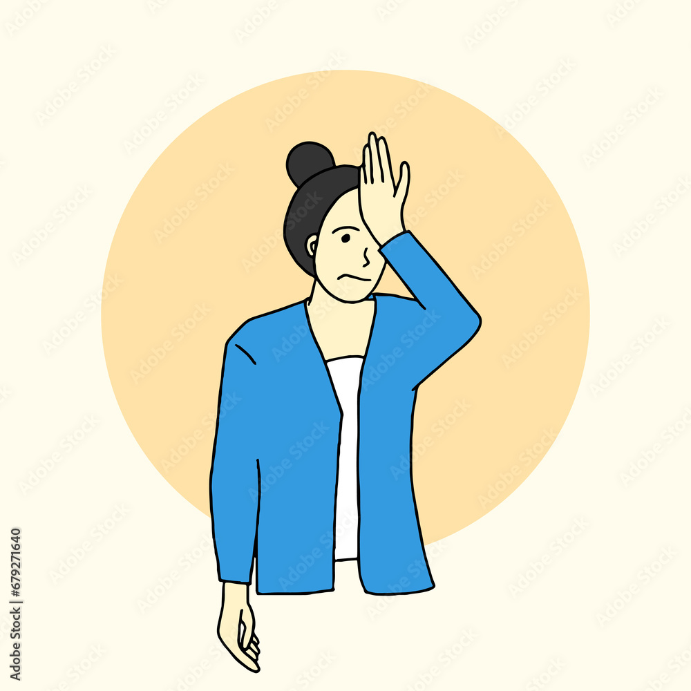 half body illustration of a businessman who is worried about business in a flat design style half body illustration of a businessman who is worried about business in a flat design style